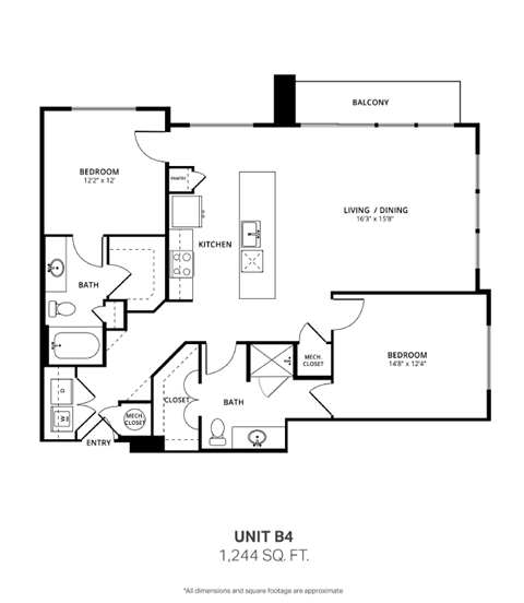 the floor plan of unit b